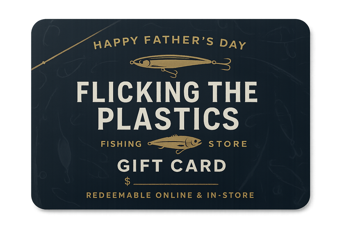 FATHERS DAY GIFT CARD FLICKING THE PLASTICS LOGO