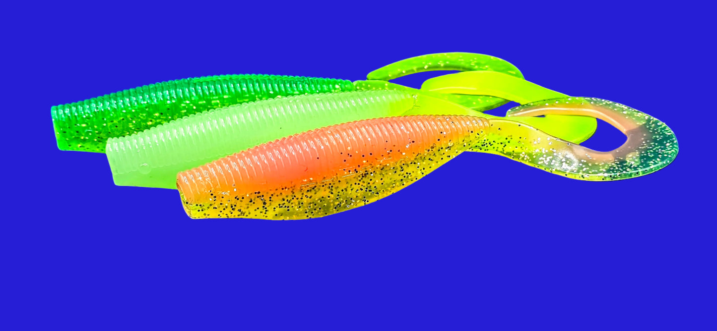 FTP CHIEF CURL TAIL GRUB - LIME GREEN
