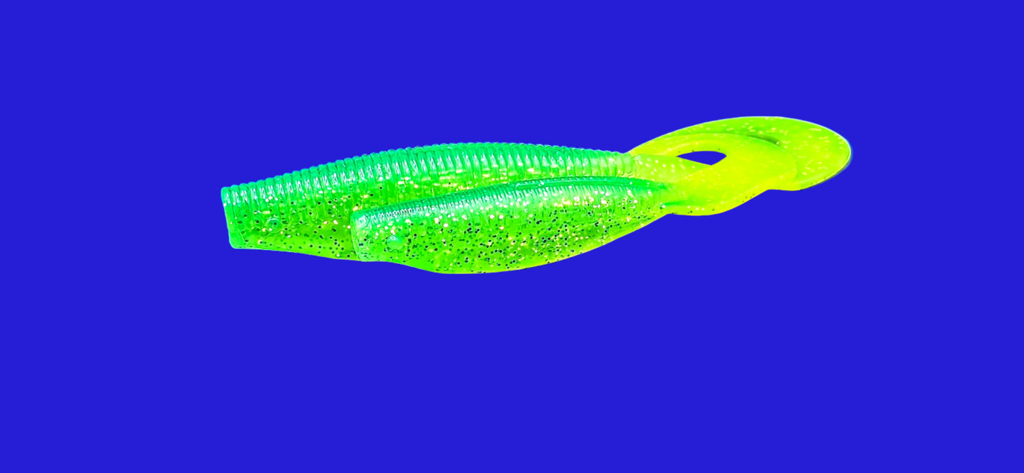 FTP CHIEF CURL TAIL GRUB - LIME GREEN