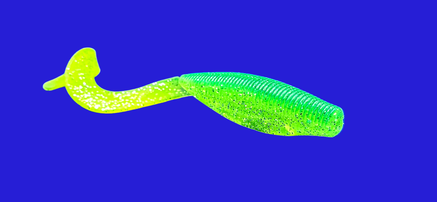 FTP CHIEF CURL TAIL GRUB - LIME GREEN