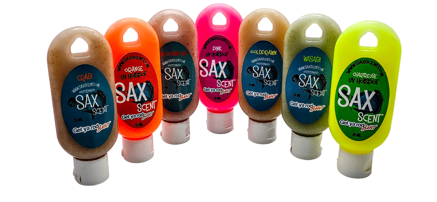 SAX SCENT Crab 30 ml squeeze tube with Carabiner - Flicking The Plastics