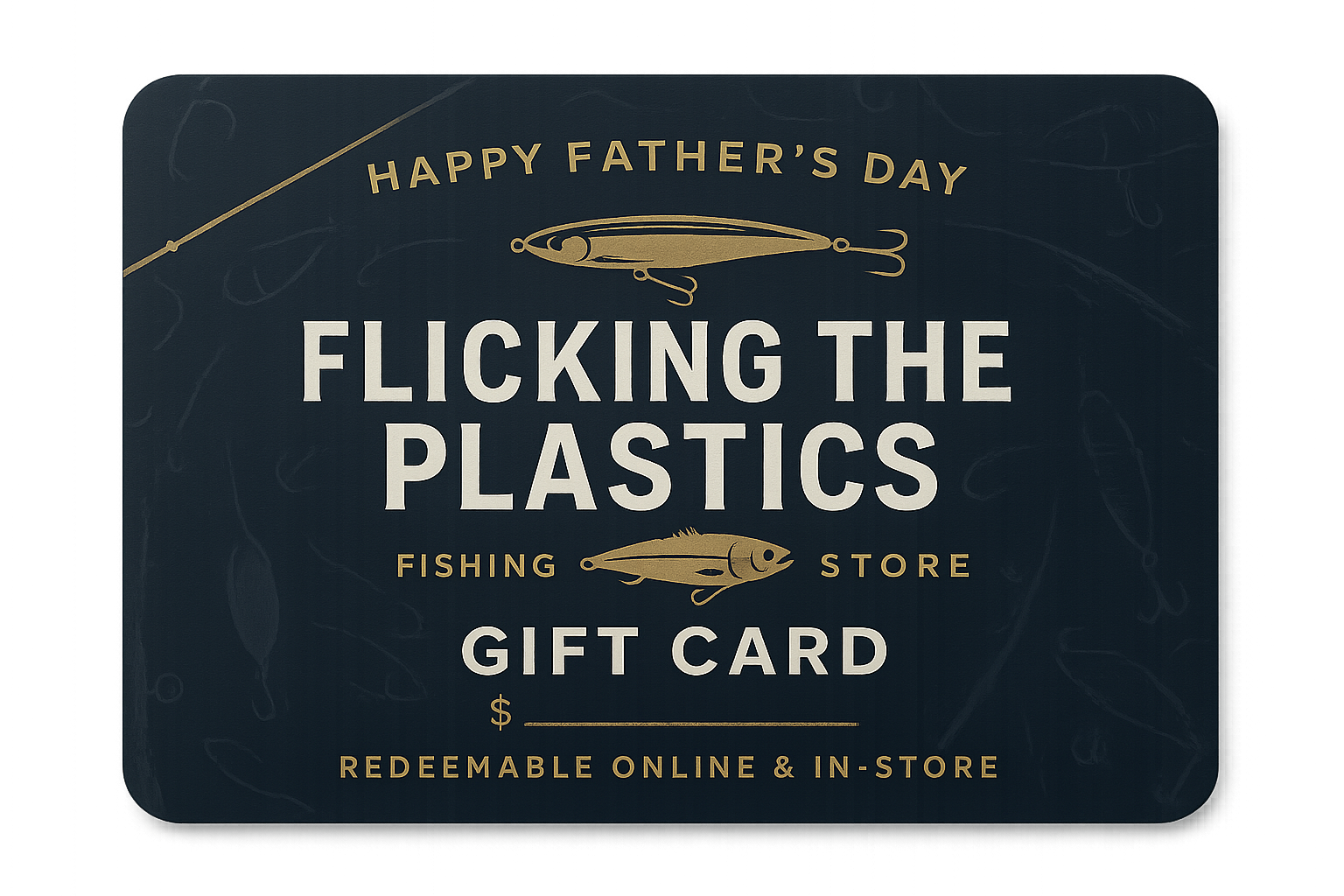 FATHERS DAY GIFT CARD FLICKING THE PLASTICS LOGO