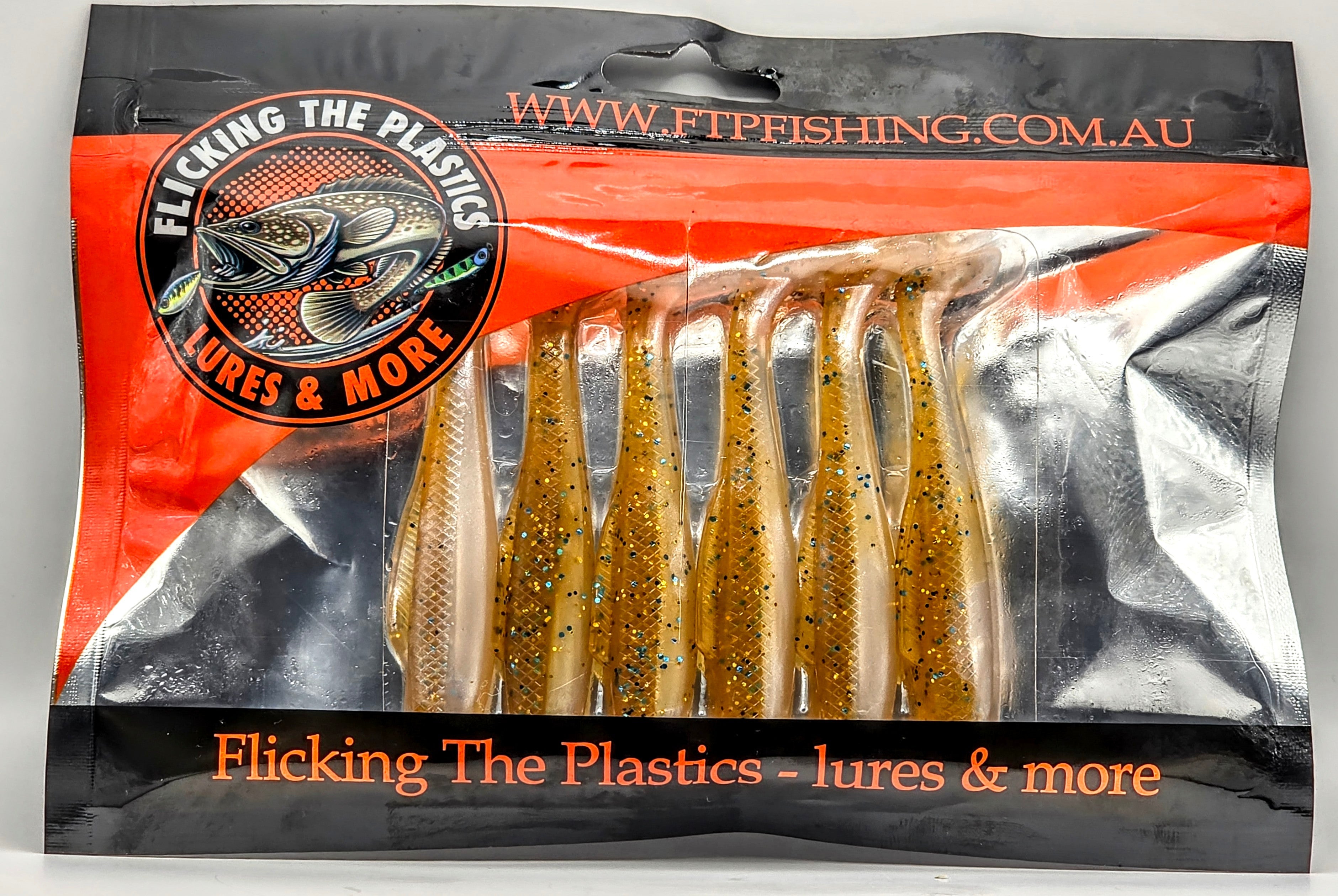 FTP BLAZE PADDLE TAIL SOFT PLASTIC - GOLD - Flicking The Plastics