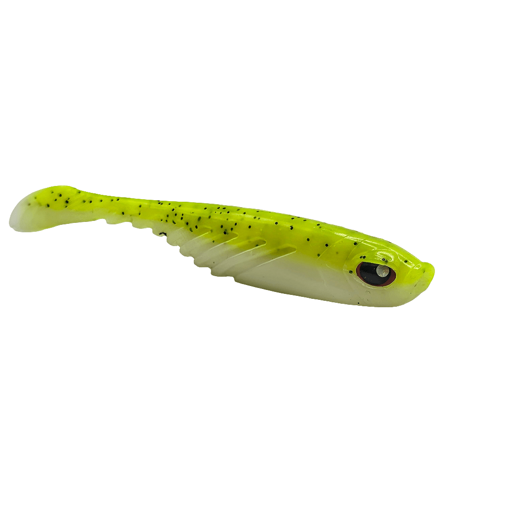 FTP STRIKER SOFT PLASTIC PADDLE TAIL - FLURO - Flicking The Plastics