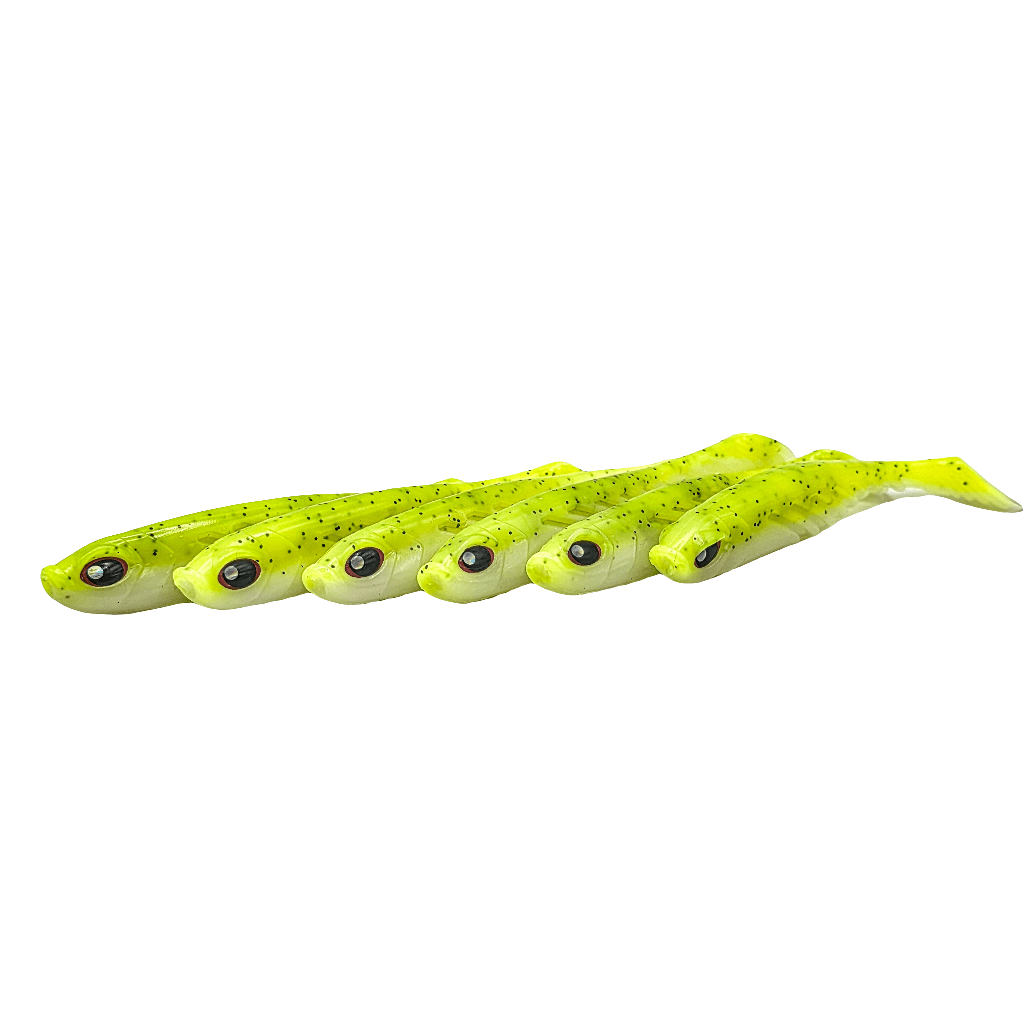 FTP STRIKER SOFT PLASTIC PADDLE TAIL - FLURO - Flicking The Plastics