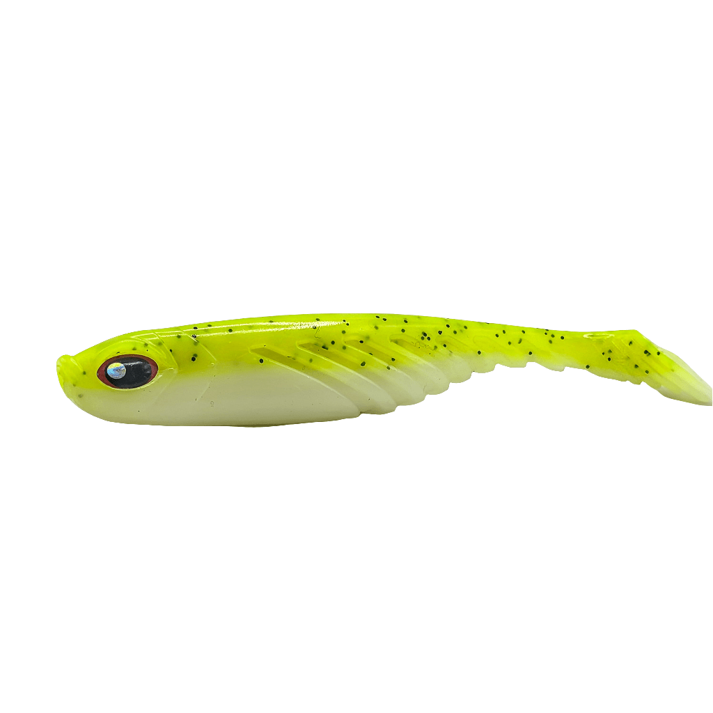 FTP STRIKER SOFT PLASTIC PADDLE TAIL - FLURO - Flicking The Plastics