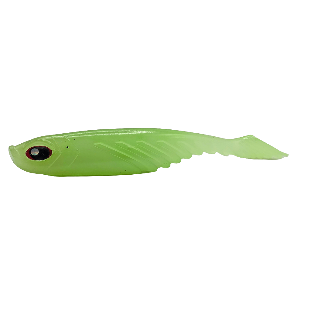 FTP STRIKER SOFT PLASTIC PADDLE TAIL - GLOW - Flicking The Plastics