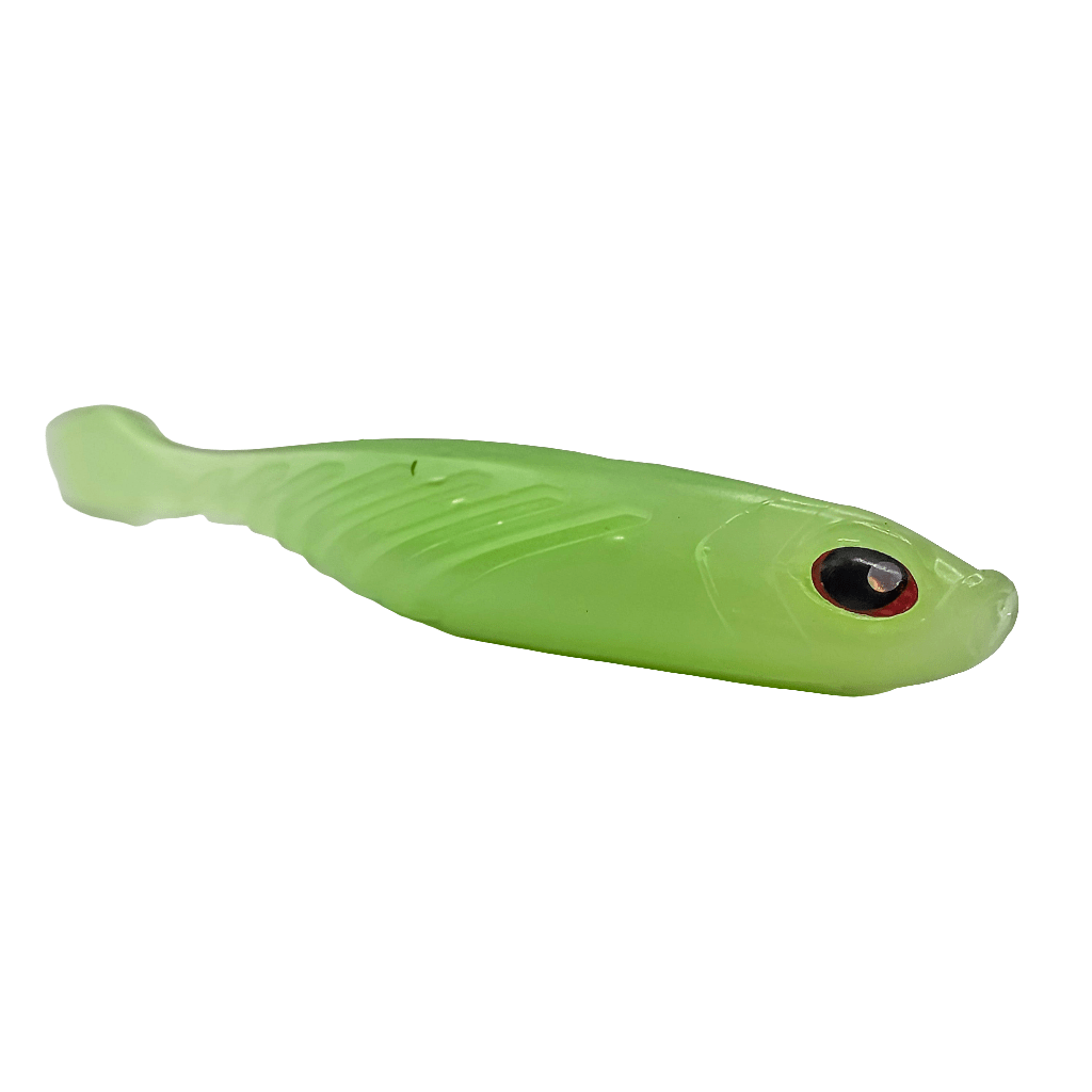 FTP STRIKER SOFT PLASTIC PADDLE TAIL - GLOW - Flicking The Plastics