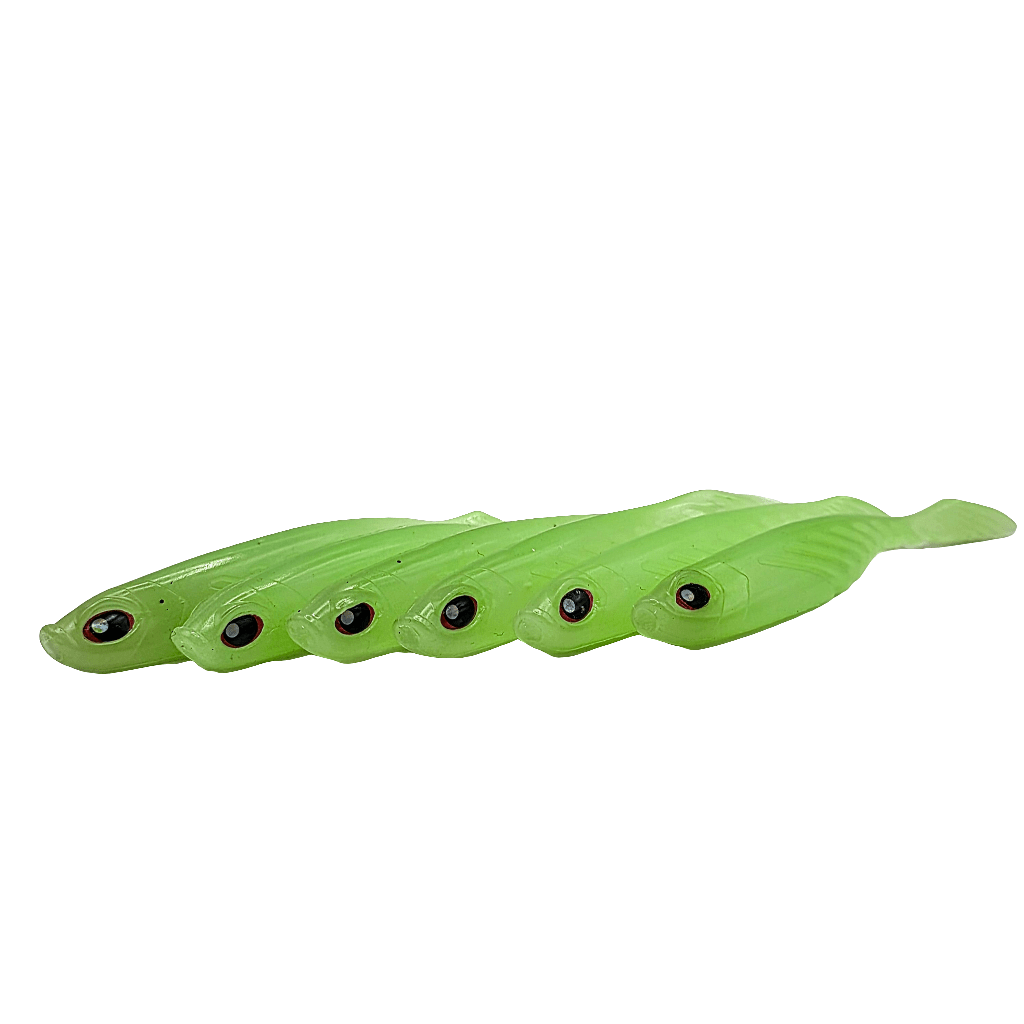 FTP STRIKER SOFT PLASTIC PADDLE TAIL - GLOW - Flicking The Plastics