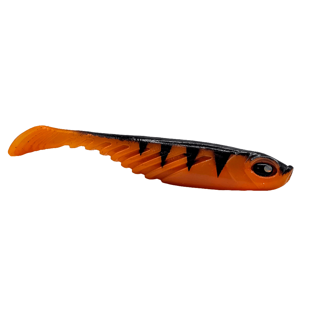 FTP STRIKER SOFT PLASTIC PADDLE TAIL - TIGER - Flicking The Plastics